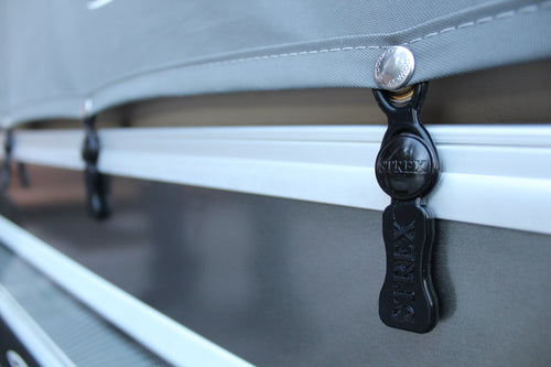 Boat cover snap extenders for shrunken boat canvas 